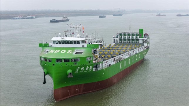 China Starts Sea Trials for Largest Electric-Powered Containership