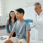 Youth athlete at doctor