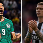 A split graphic of Raul Jimenez and Kieran Trippier